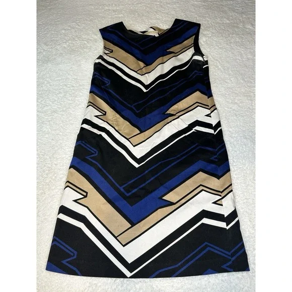 Michael Kors Womens Blue black  White Sheath Office Party Dress‎ 4 - Picture 3 of 5